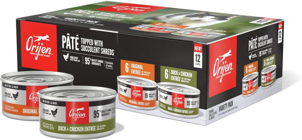 ORIJEN Premium Pate Grain-Free Variety Pack Wet Cat Food Can, 3-oz, 12-pk