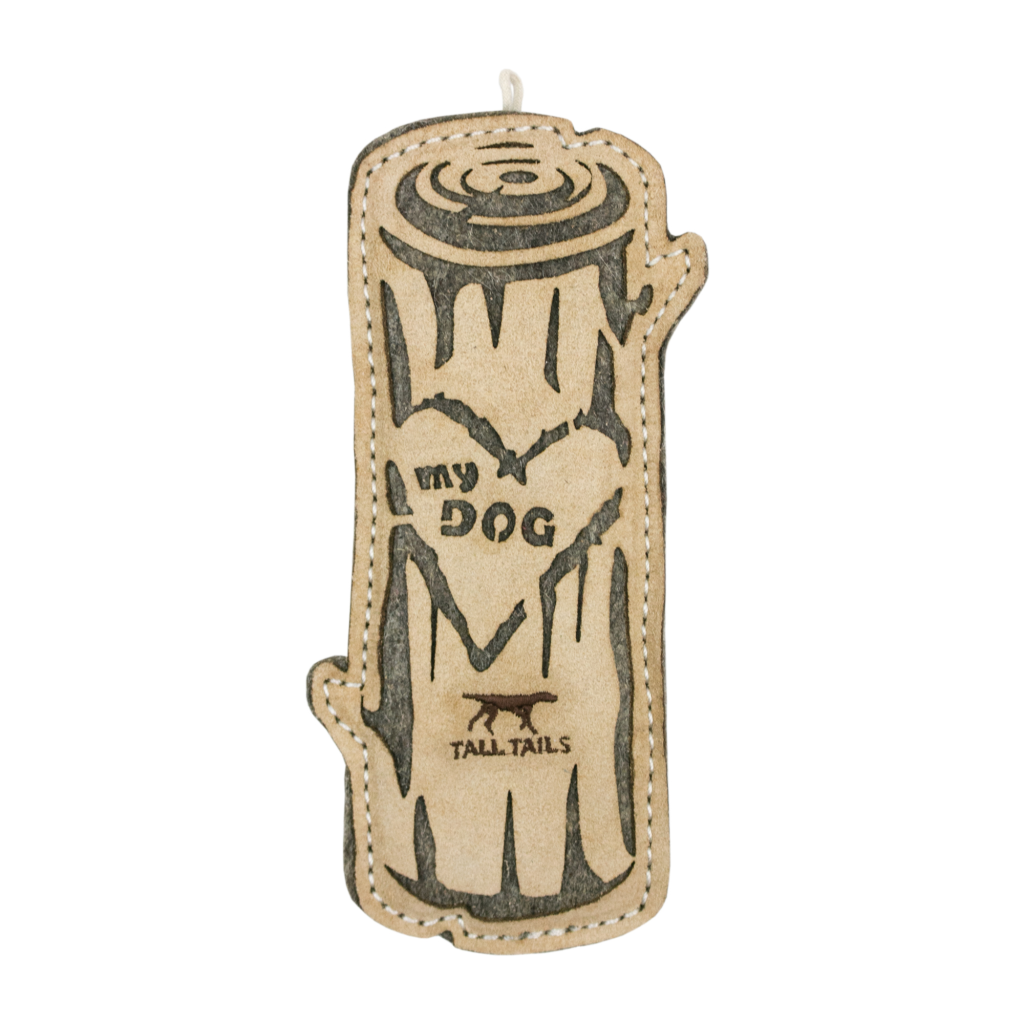 Tall Tails Natural Leather Love My Dog Log Dog Toy, 9-in