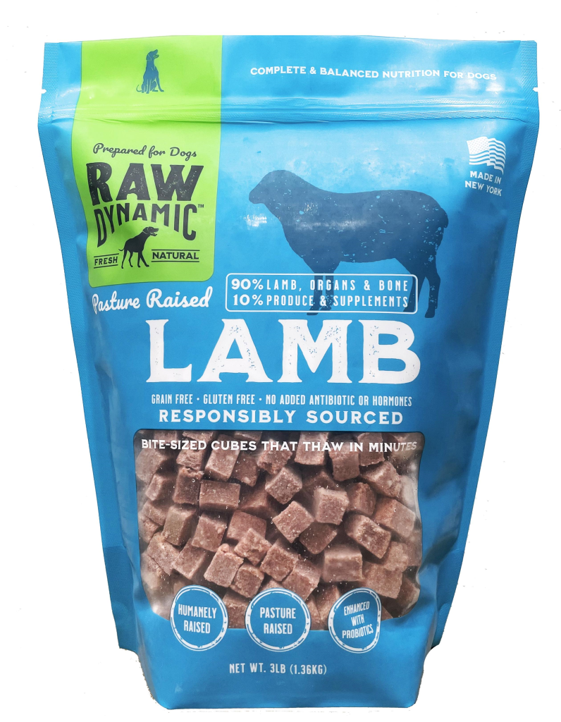 Raw Dynamic Lamb Frozen Raw Dog Food, 6-lb