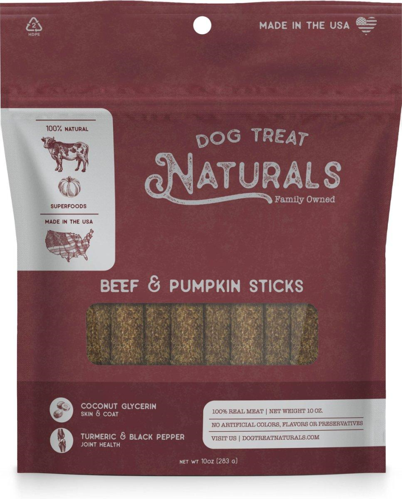 Dog Treat Naturals Superfood Beef & Pumpkin Sticks Dog Treats, 10-oz