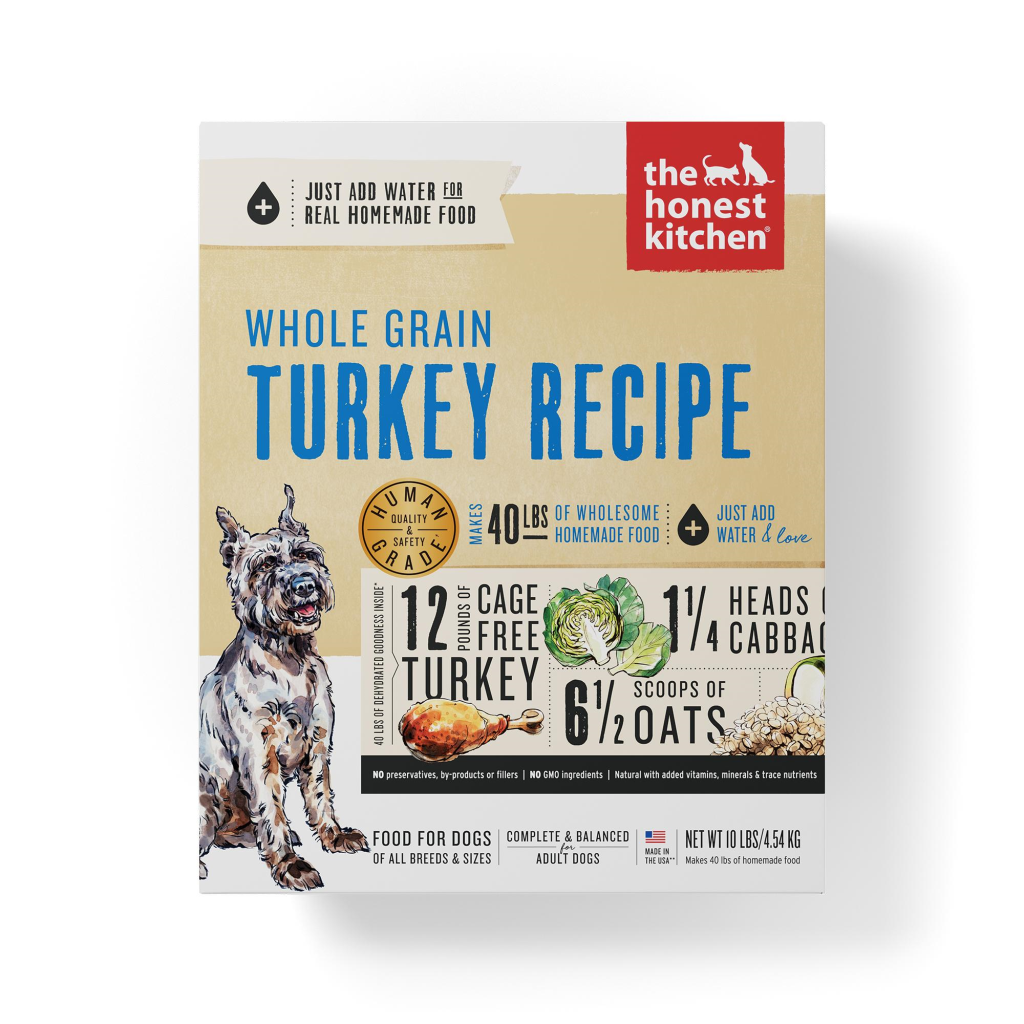 The Honest Kitchen Whole Grain Turkey Recipe Dehydrated Dog Food, 10-lb box