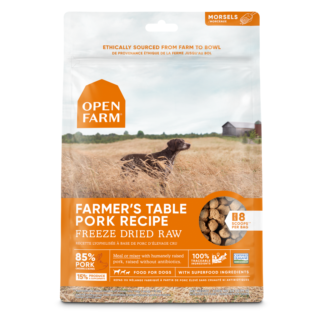Open Farm Farmer's Table Pork Recipe Freeze-Dried Raw Dog Food, 22-oz