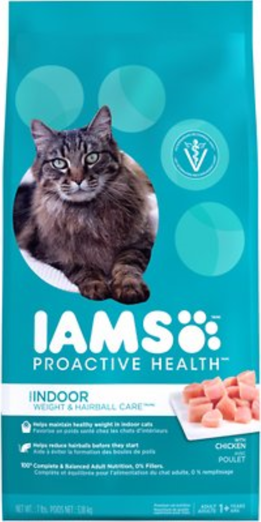 Iams ProActive Health Indoor Weight & Hairball Care Dry Cat Food, 7-lb