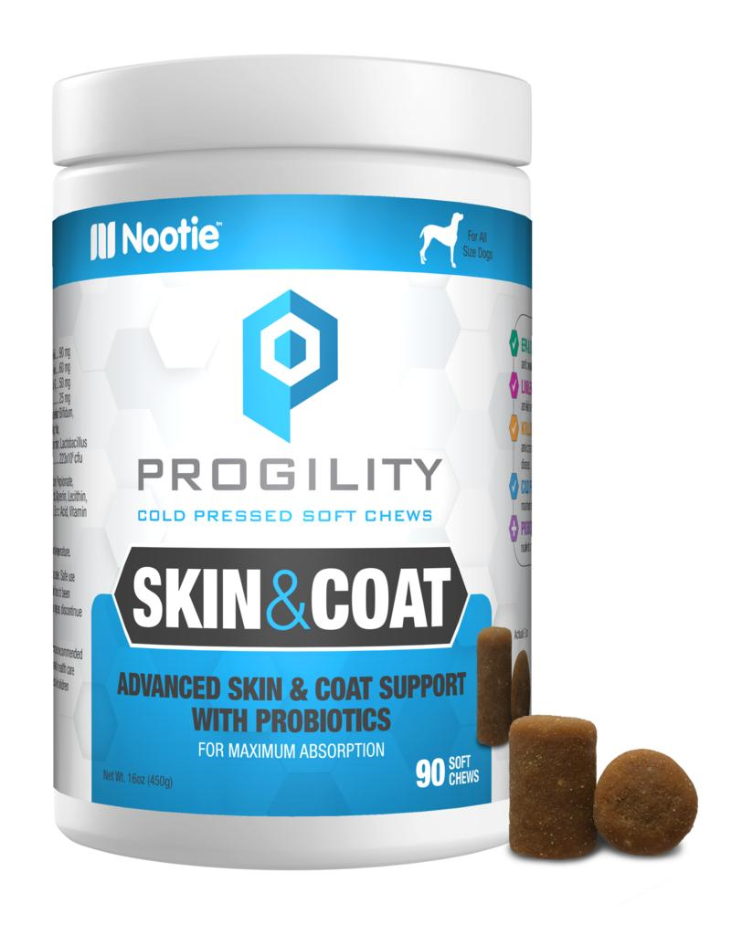 Nootie Progility Skin & Coat with Probiotics Dog Supplement, 90-count