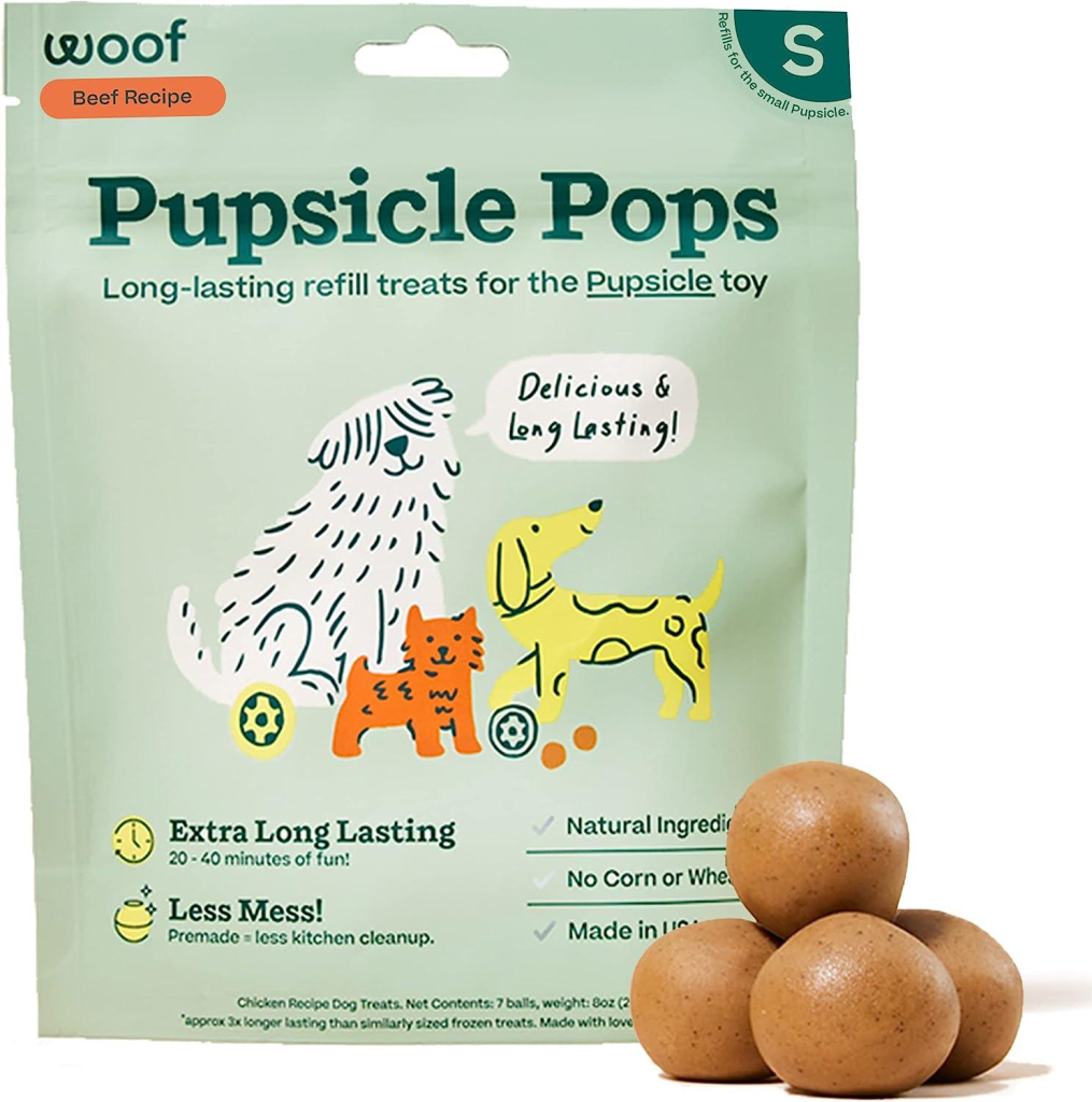 Woof Pupsicle Pops Beef Flavor Dog Treats, Small, 10-count