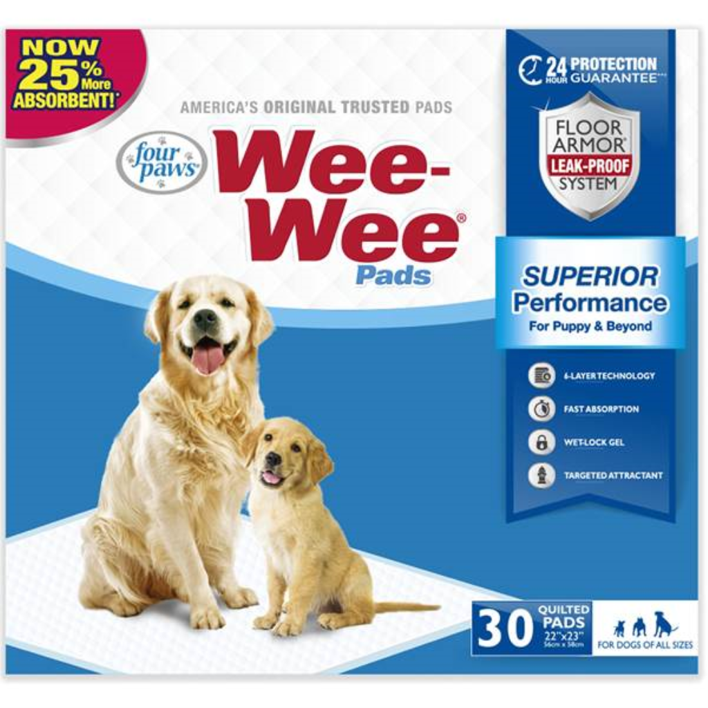 Wee-Wee Pet Training and Puppy Pads, 30-count