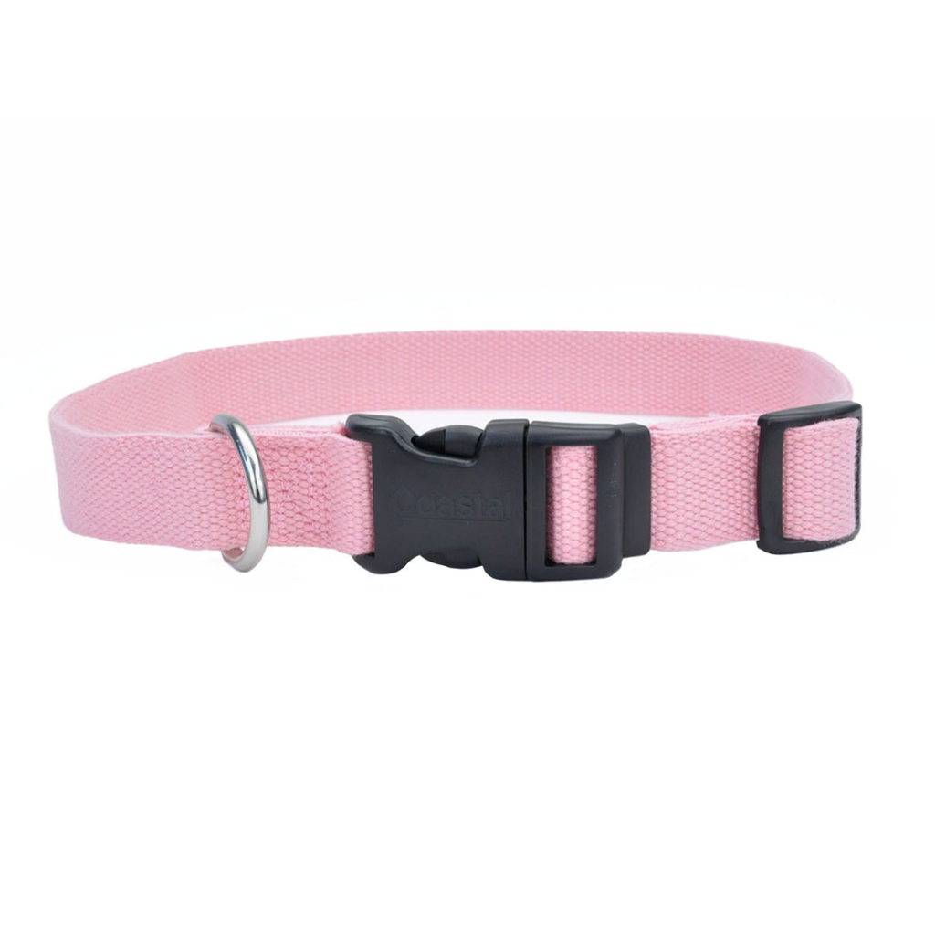New Earth Soy Adjustable Dog Collar, Rose, 1-in x 18-26-in