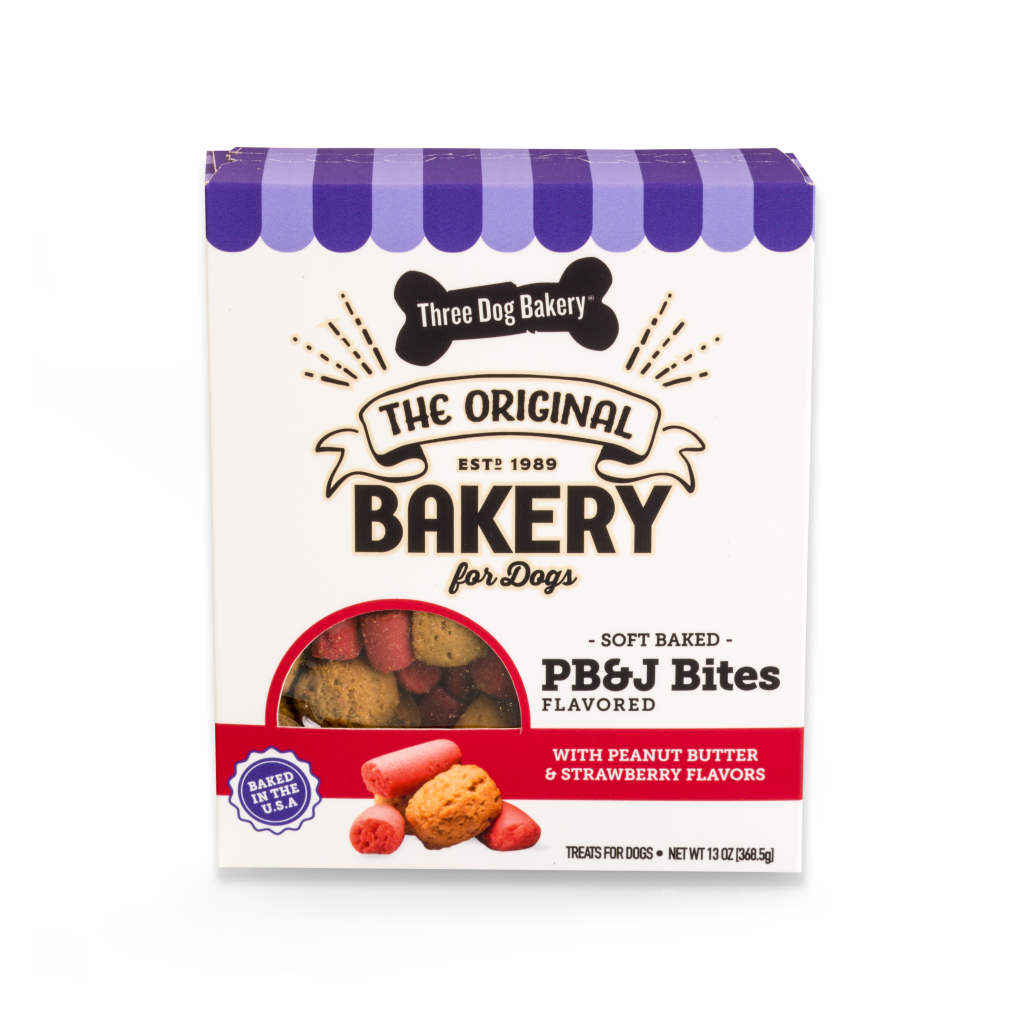 Three Dog Bakery Peanut Butter & Jelly Bites, 13-oz