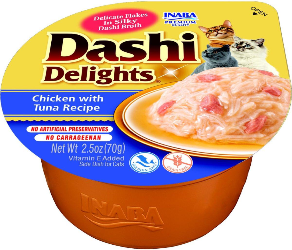 Inaba Dashi Delights Chicken with Tuna Cat Food Topper & Treats, 2.5-oz