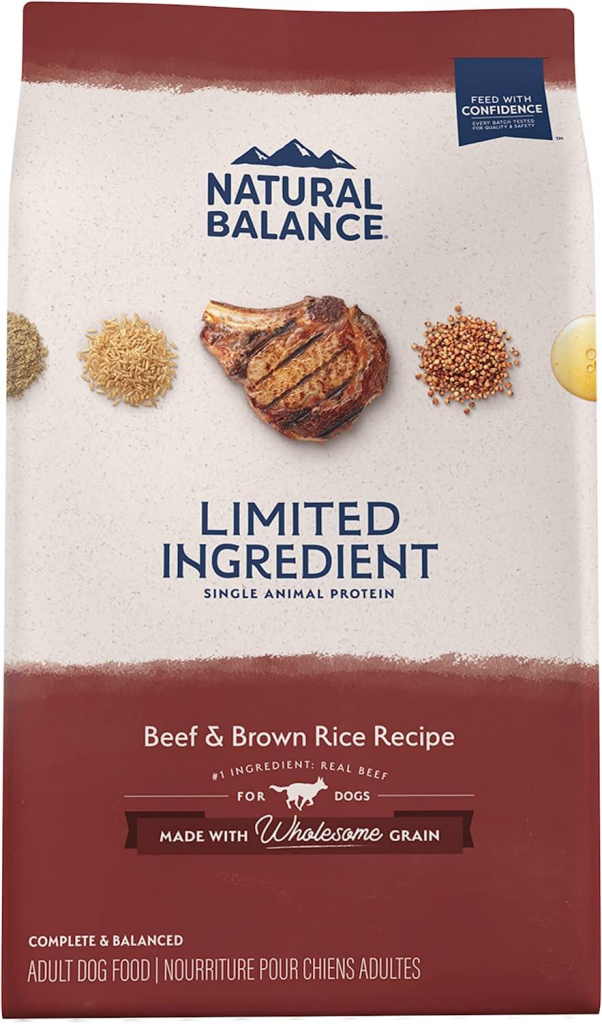 Natural Balance Limited Ingredient Beef & Brown Rice Dry Dog Food, 4-lb