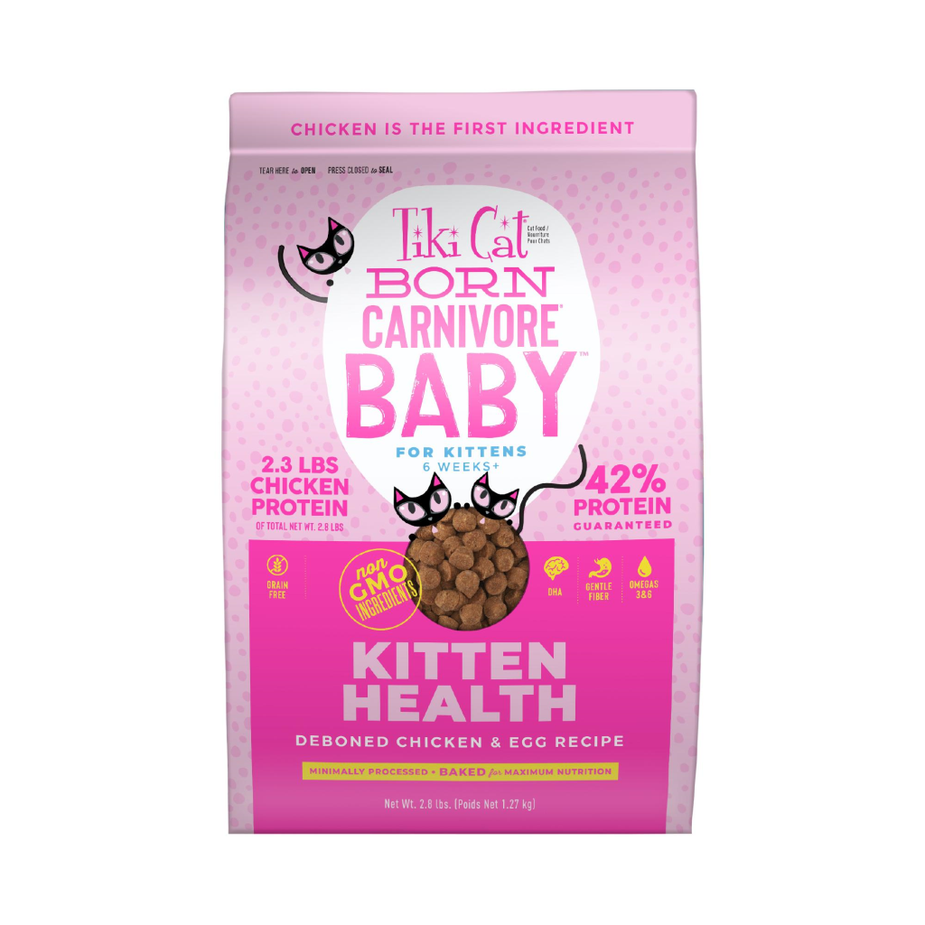 Tiki Cat Born Carnivore Deboned Chicken & Egg Dry Kitten Food, 2.8-lb