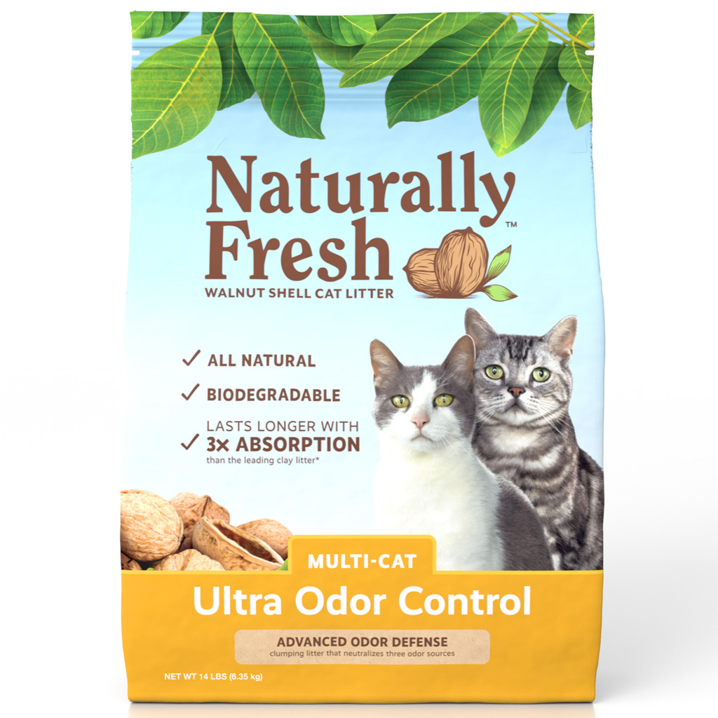 Naturally Fresh Walnut-Based Multi-Cat Ultra Odor Control Quick-Clumping Cat Litter, 14-lb