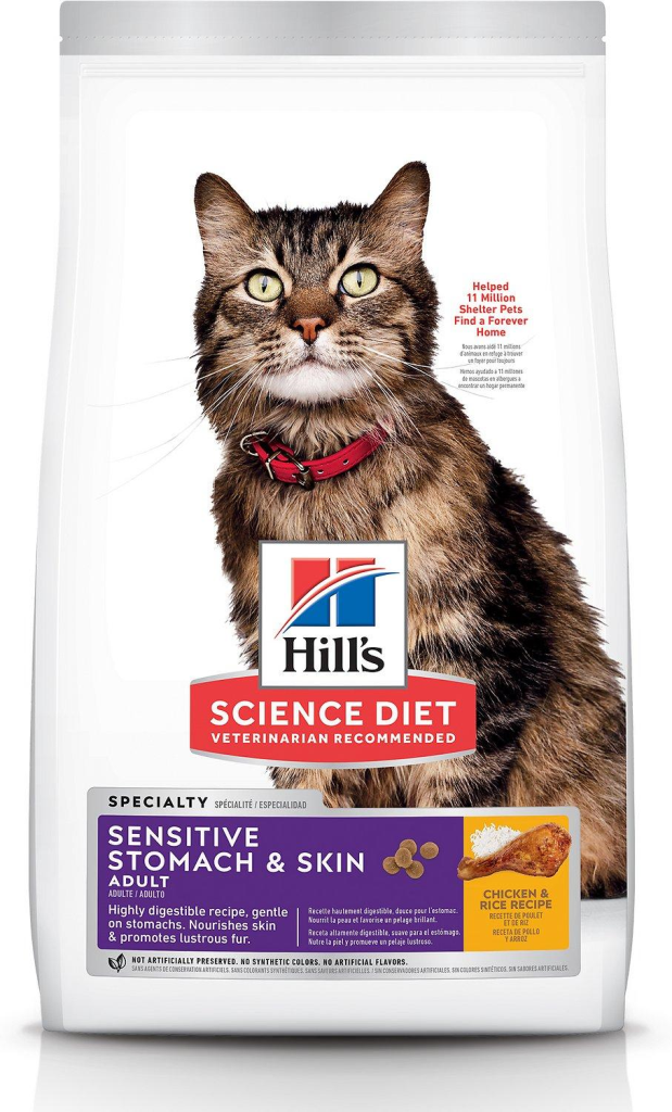 Hill's Science Diet Adult Sensitive Stomach & Skin Dry Cat Food, 3.5-lb