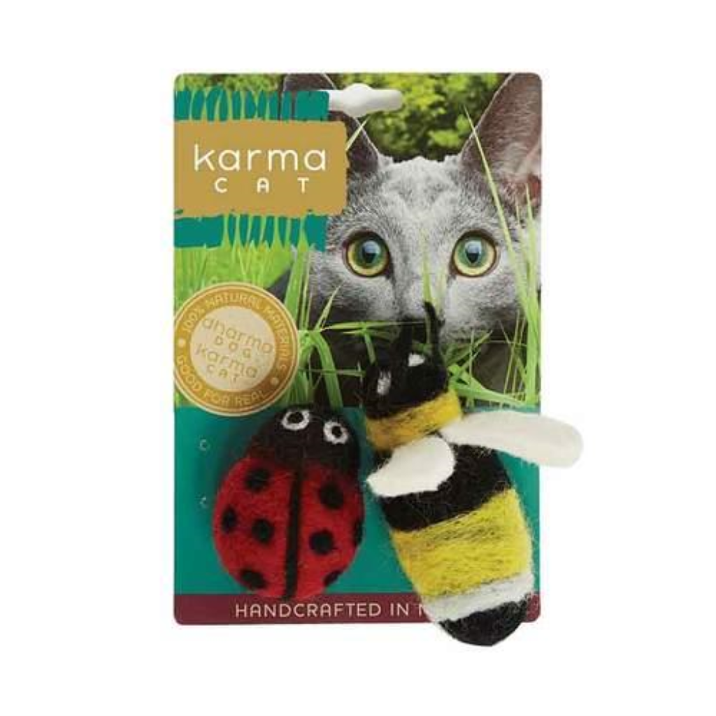 Dharma Dog Karma Cat Ladybug & Bee Cat Toy, 2-pk