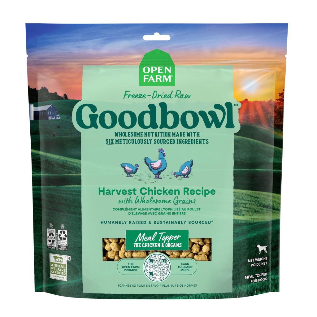 Open Farm Goodbowl Harvest Chicken with Wholesome Grains Freeze-Dried Raw Dog Food Topper, 23-oz