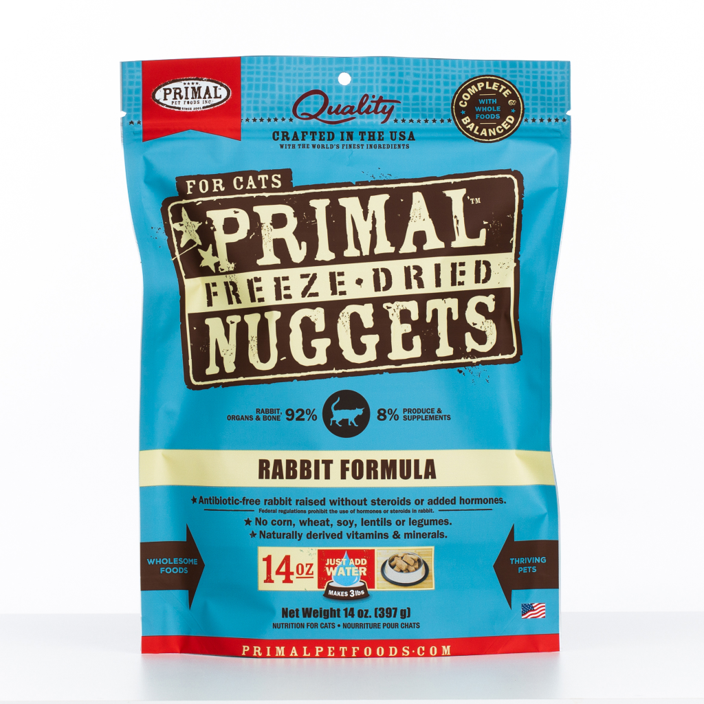 Primal Raw Freeze-Dried Nuggets Rabbit Formula Cat Food, 14-oz