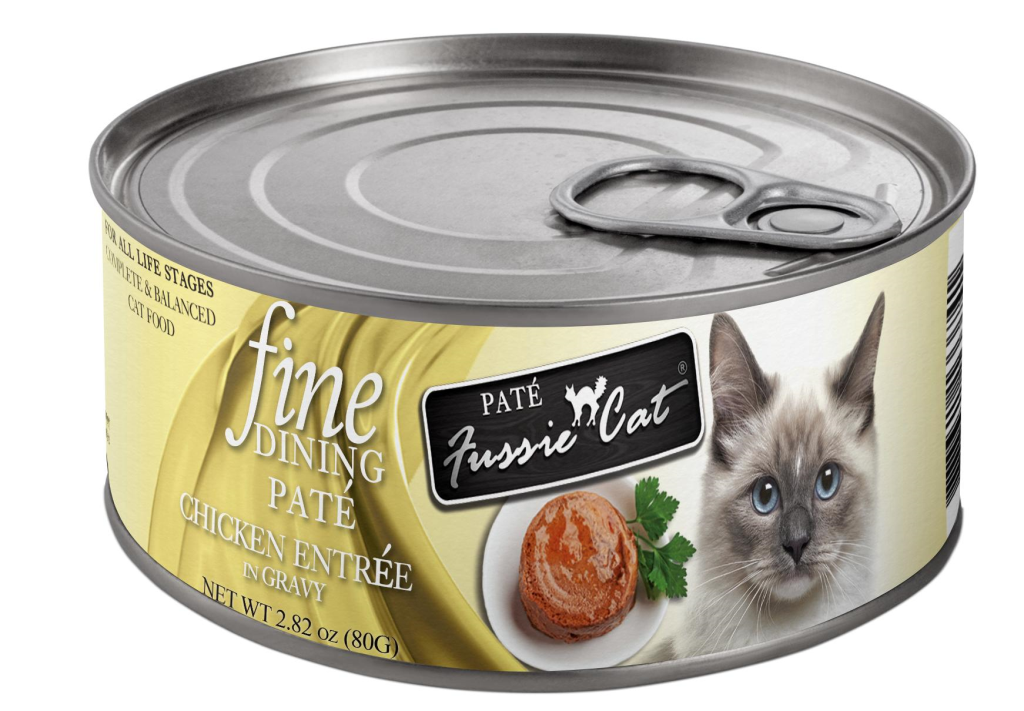 Fussie Cat Fine Dining Pate Chicken Entree in Gravy Wet Cat Food Can, 2.82-oz