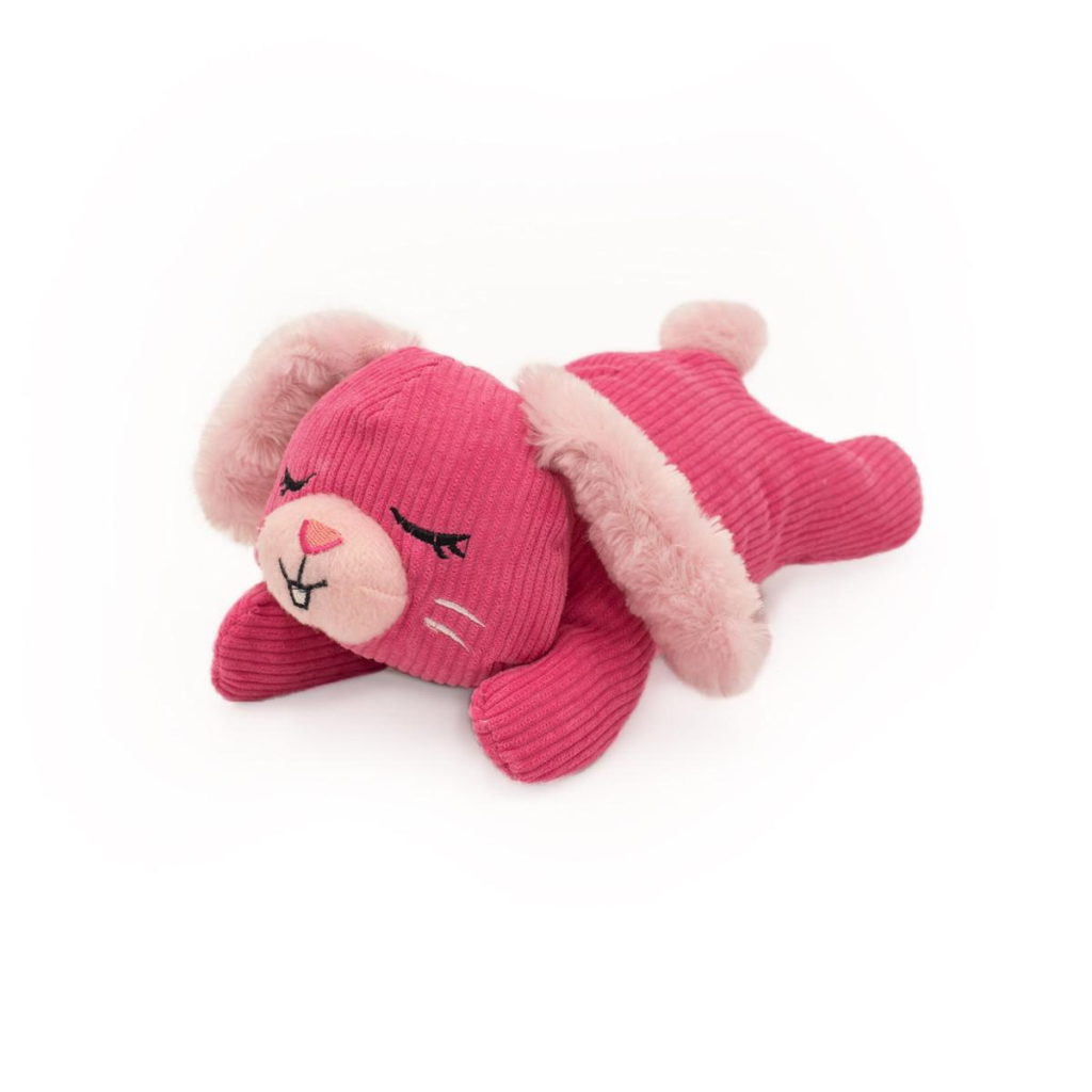 ZippyPaws Snooziez with Shhhqueaker Bunny Dog Toy, 10 x 4.5 x 4-in
