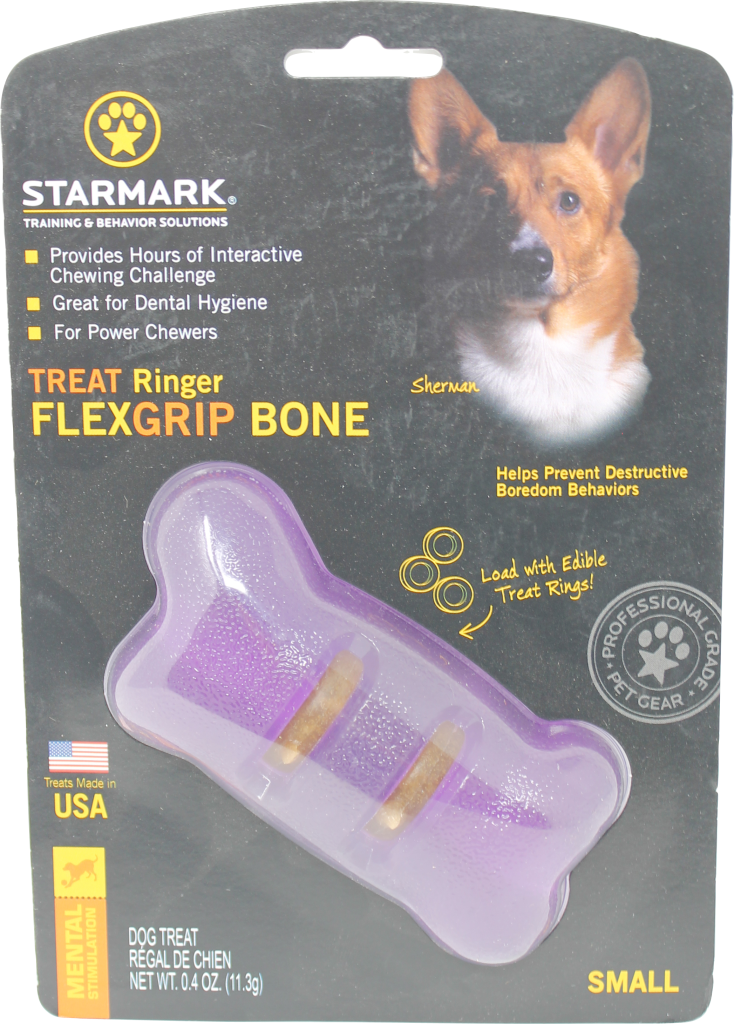 Starmark Treat Ringer Flexgrip Bone Interactive Dog Toy, Small