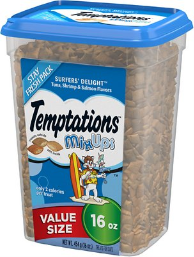 Temptations Mixups Surfers' Delight Cat Treats, 16-oz tub