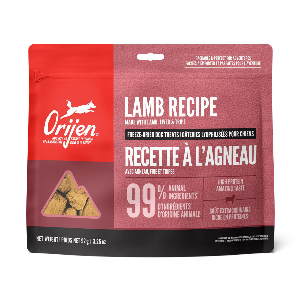 ORIJEN Grass-Fed Lamb Grain-Free Freeze-Dried Dog Treats, 3.25-oz