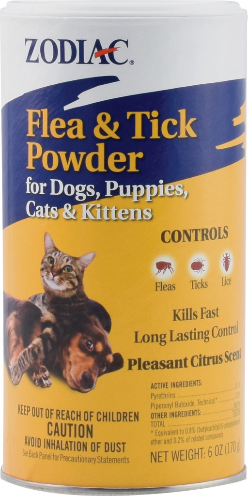 Zodiac Flea & Tick Powder for Dogs, Puppies, Cats & Kittens, 6-oz