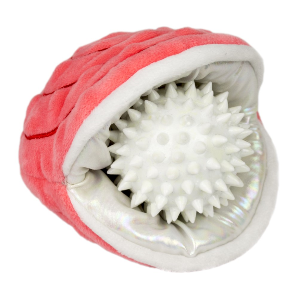 Tall Tails 2-in-1 Oyster with Pearl Plush Dog Toy, 5-in