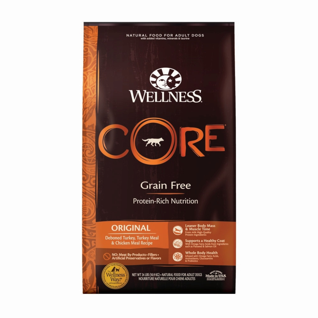 Wellness CORE Grain-Free Original Turkey & Chicken Dry Dog Food, 24-lb