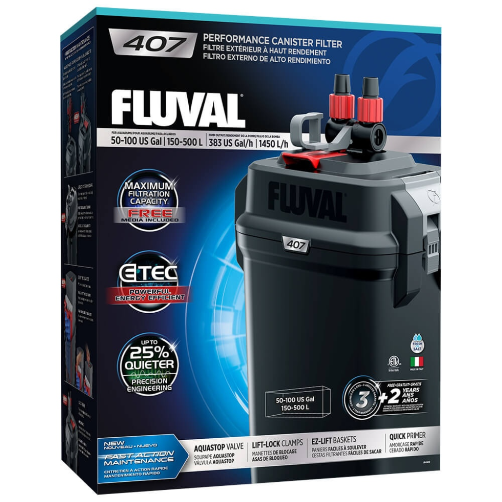 Fluval 407 Performance Canister Filter for Aquariums, 100-gal