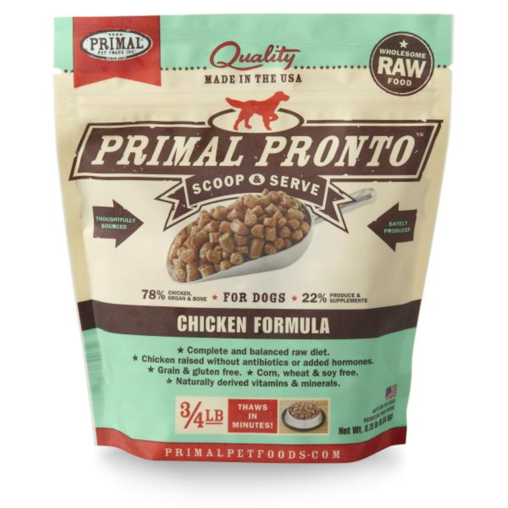 Primal Pronto Raw Frozen Chicken Formula Dog Food, 12-oz