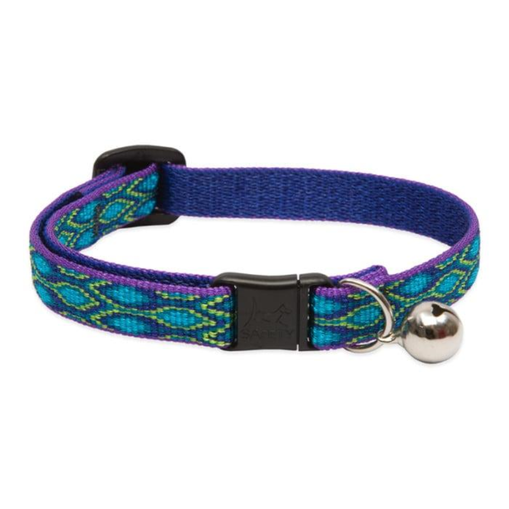 Lupine Pet Original Designs Safety Collar with Bell for Cats, Rain Song, 1/2-in x 8-12-in