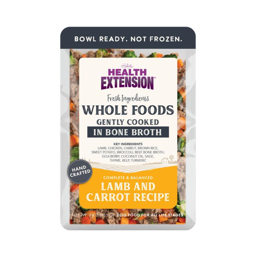 Health Extension Whole Foods Gently Cooked Lamb & Carrot Wet Dog Food Pouch, 9-oz
