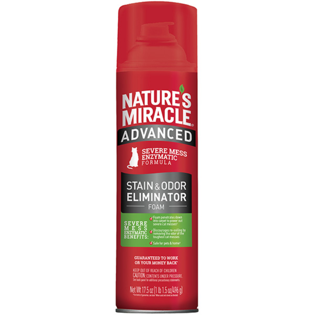Nature’s Miracle Cat Advanced Stain & Odor Eliminator Foam Aerosol, 17.5-oz