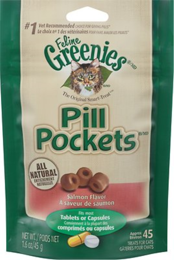 Feline Greenies Pill Pockets Salmon Flavor Cat Treats, 45-count