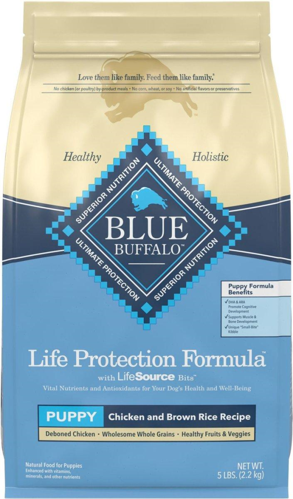 Blue Buffalo Life Protection Formula Puppy Chicken & Brown Rice Recipe Dry Dog Food, 5-lb