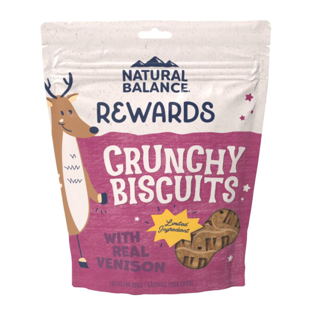 Natural Balance Rewards Crunchy Biscuits with Real Venison Dog Treats, 14-oz