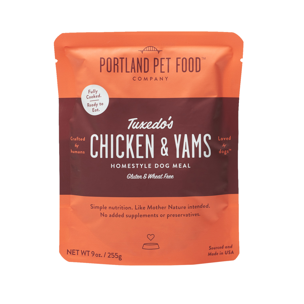 Portland Pet Food Tuxedo's Chicken & Yams Pouch Wet Dog Food, 9-oz