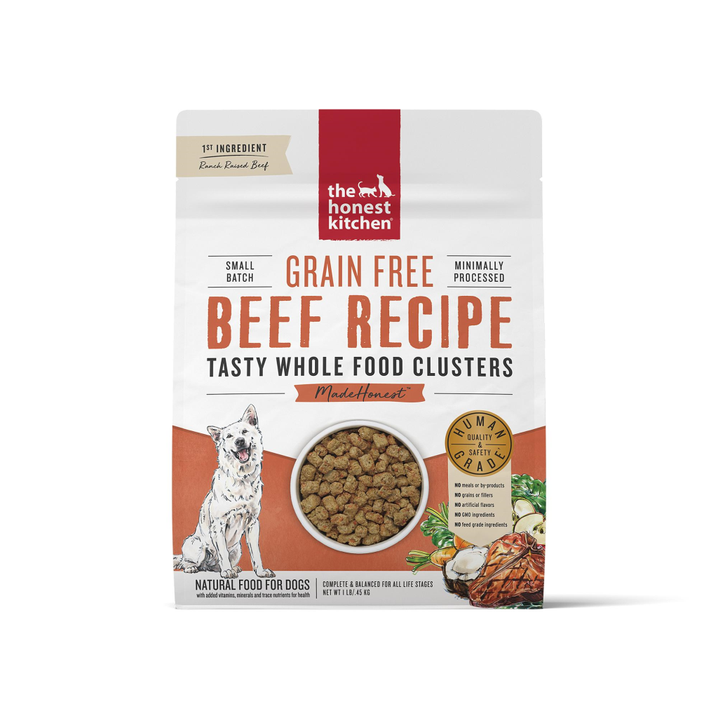 The Honest Kitchen Whole Food Clusters Beef Grain-Free Dry Dog Food, 1-lb
