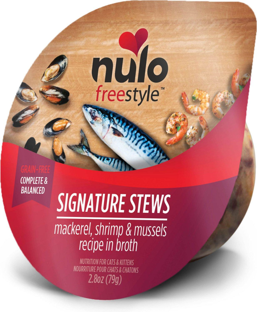 Nulo FreeStyle Signature Stews Mackerel, Shrimp, & Mussels Wet Cat Food, 2.8-oz