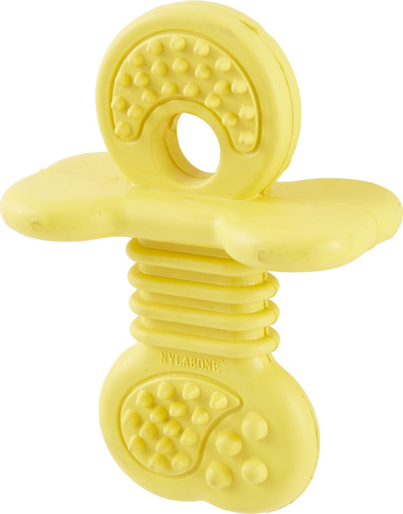 Nylabone Puppy Chew Rubber Teether Dog Toy, Small, Yellow