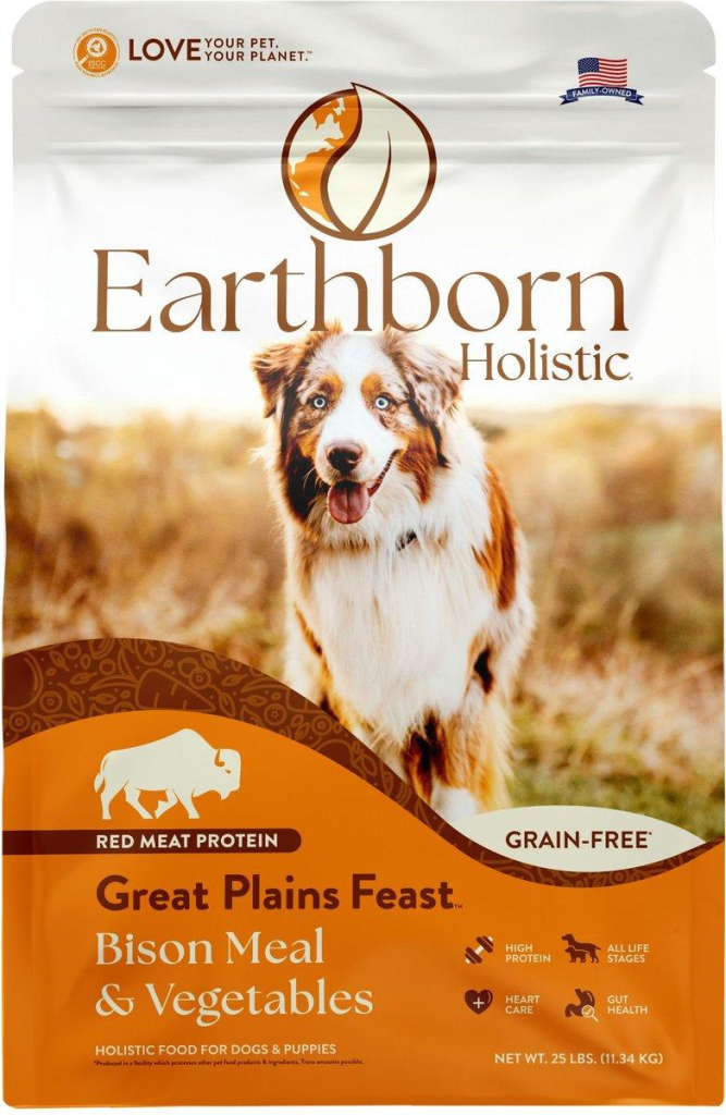 Earthborn Holistic Great Plains Feast Bison Meal & Vegetables Grain-Free Dry Dog Food, 25-lb