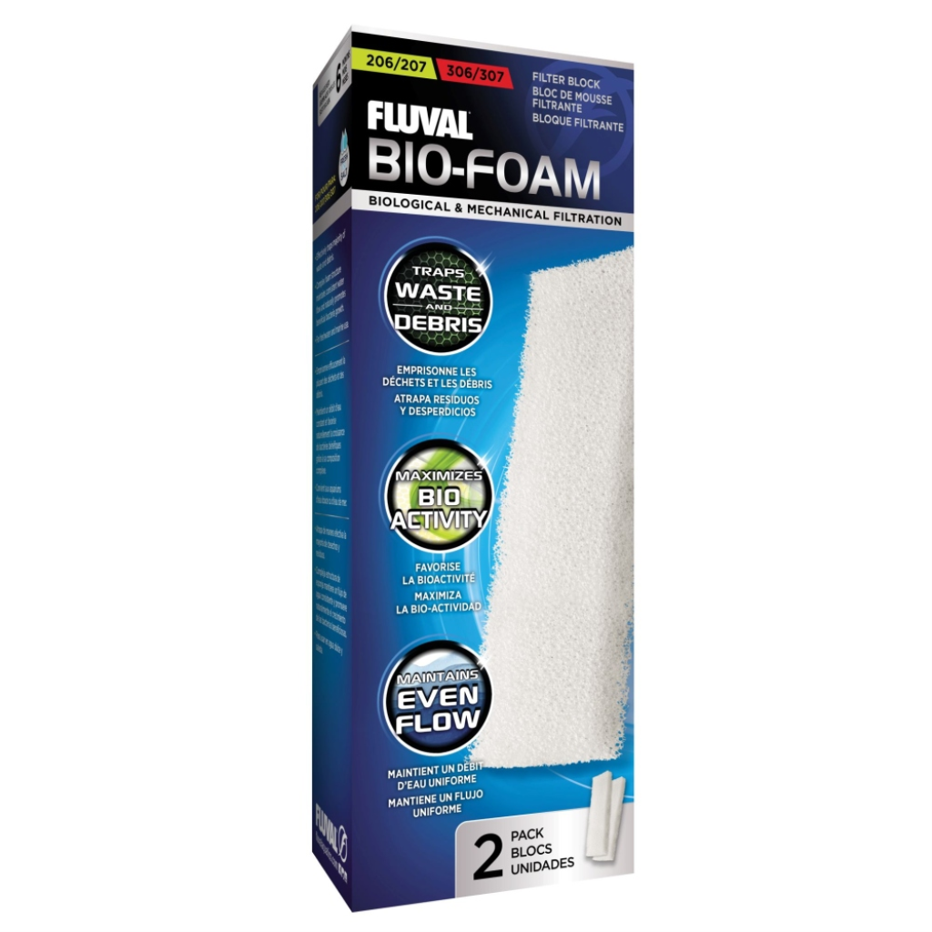 Fluval 206/306, 207/307 Bio-Foam Filter Block for Aquariums, 2-pk