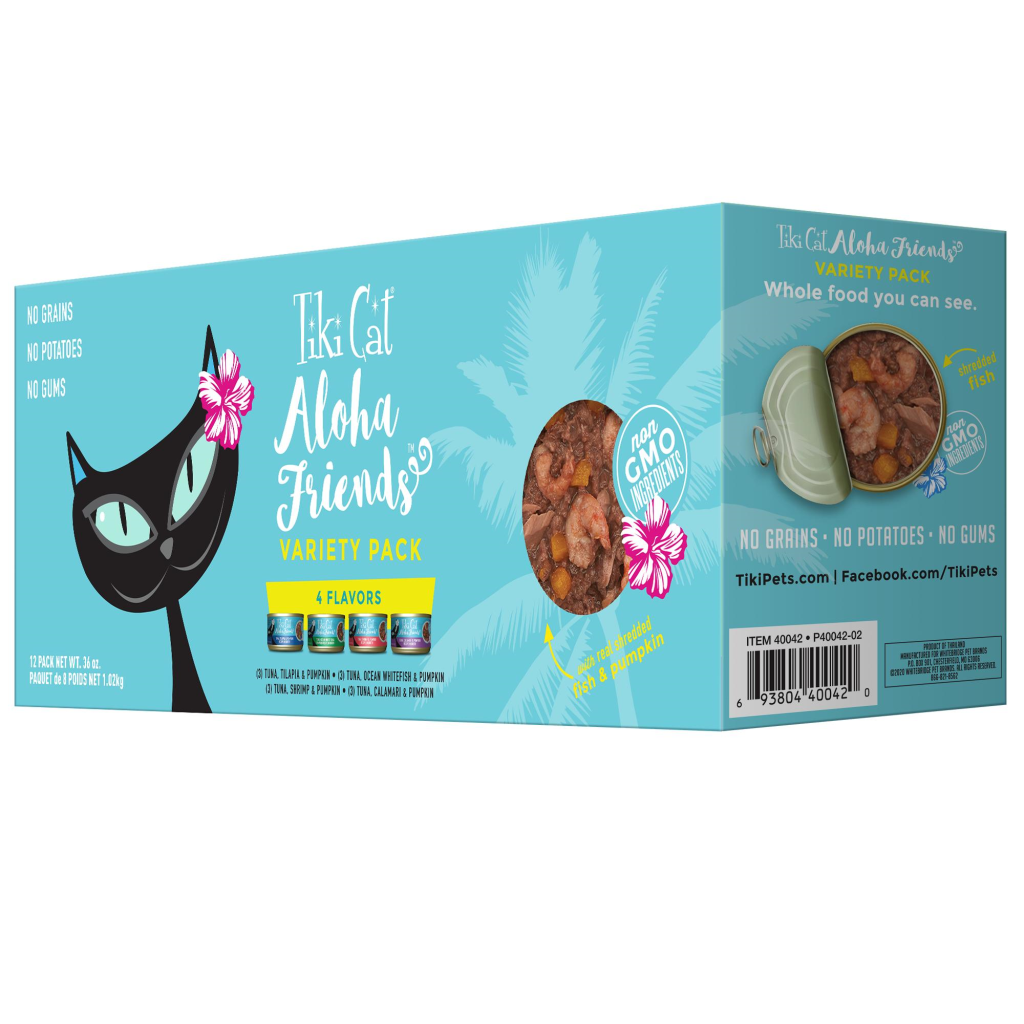 Tiki Cat Aloha Friends Tuna Variety Pack Wet Cat Food, 3-oz can, 12-pack