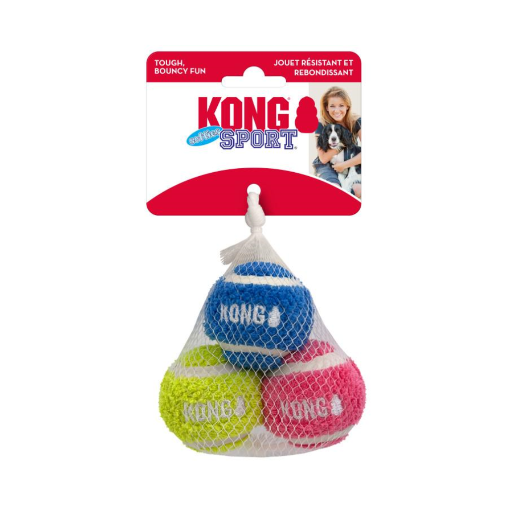 KONG Sport Softies Balls Dog Toy, Small, 3-pk