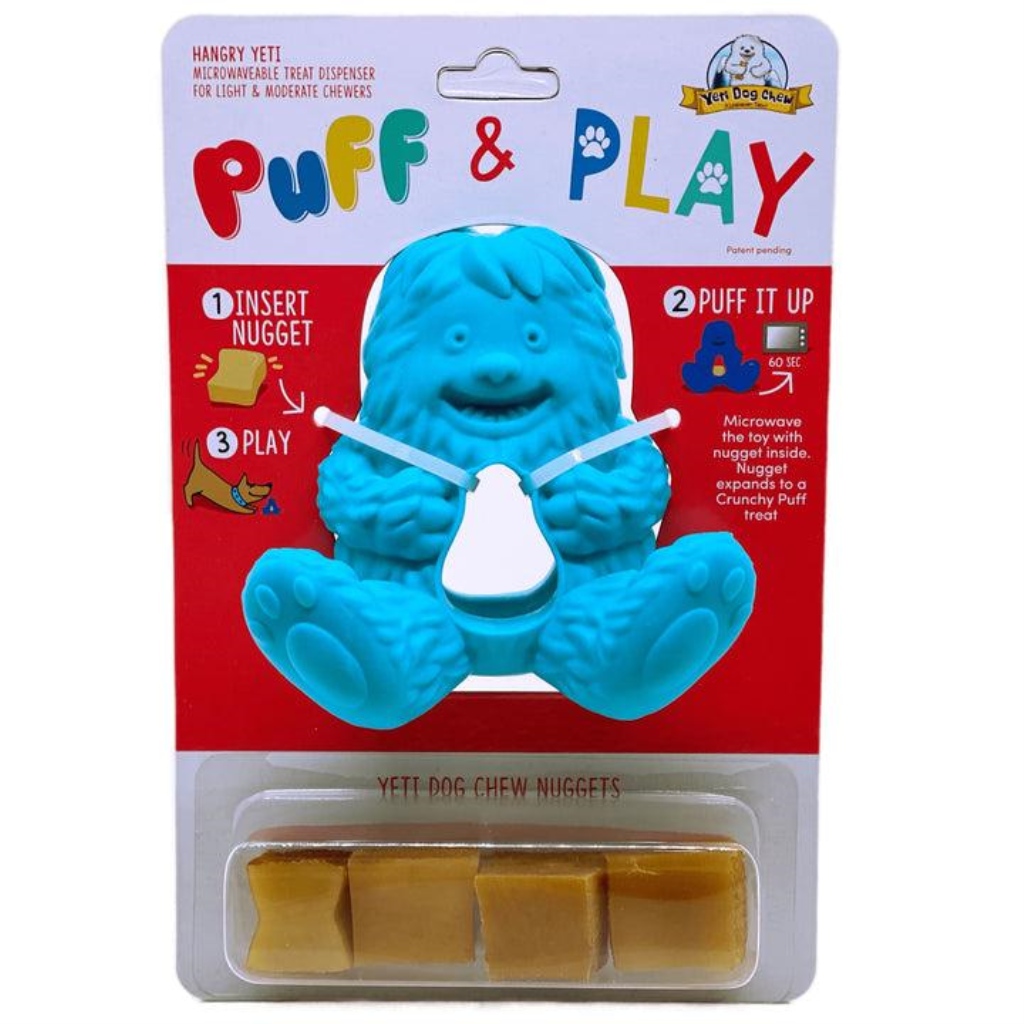 Yeti Puff & Play Dog Toy, Blue