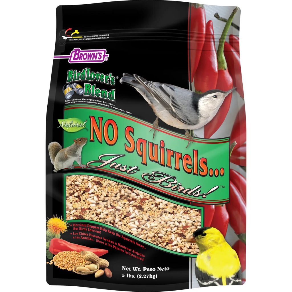 Brown's Bird Lover's Blend No Squirrels Just Birds! Bird Food, 5-lb