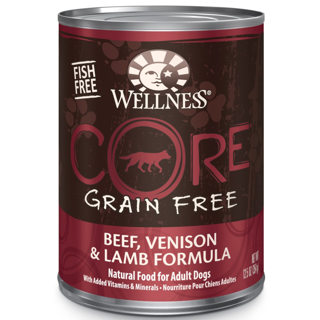 Wellness CORE Pate Grain-Free Beef, Venison & Lamb Formula Wet Dog Food Can, 12.5-oz