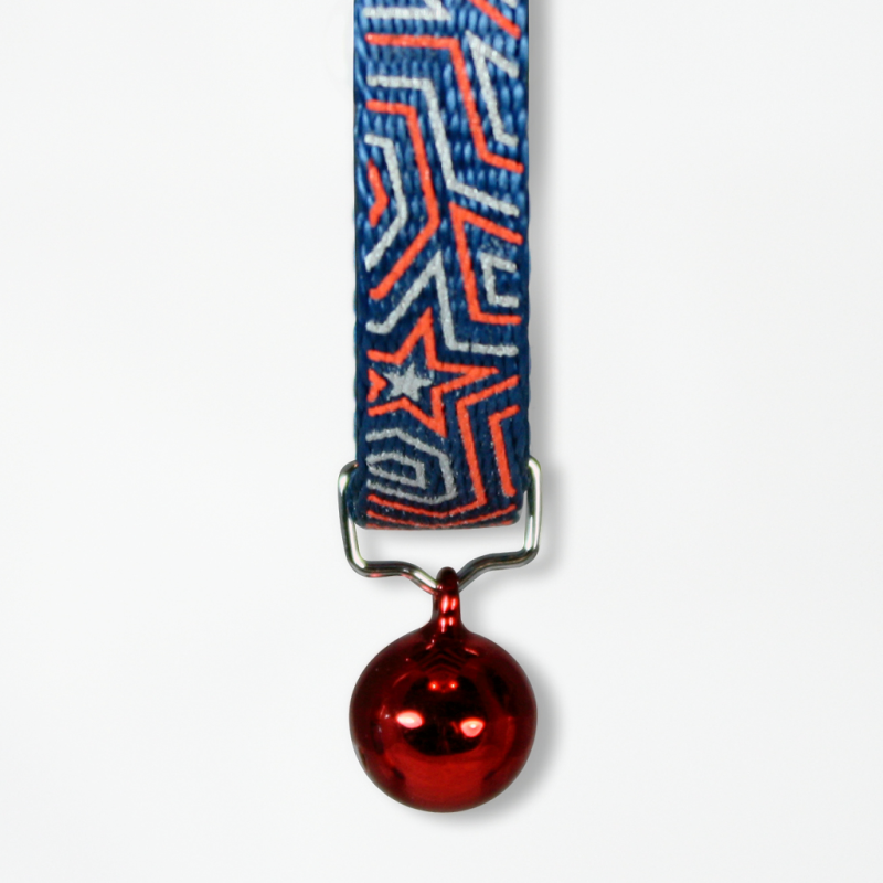 Goli Design Star Gazer Cat Collar, Red on Blue