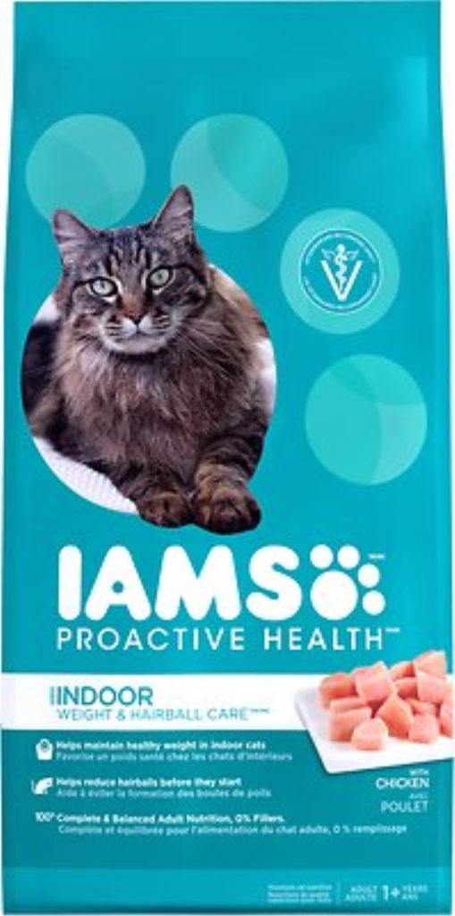 Iams ProActive Health Indoor Weight & Hairball Care Dry Cat Food, 3.5-lb