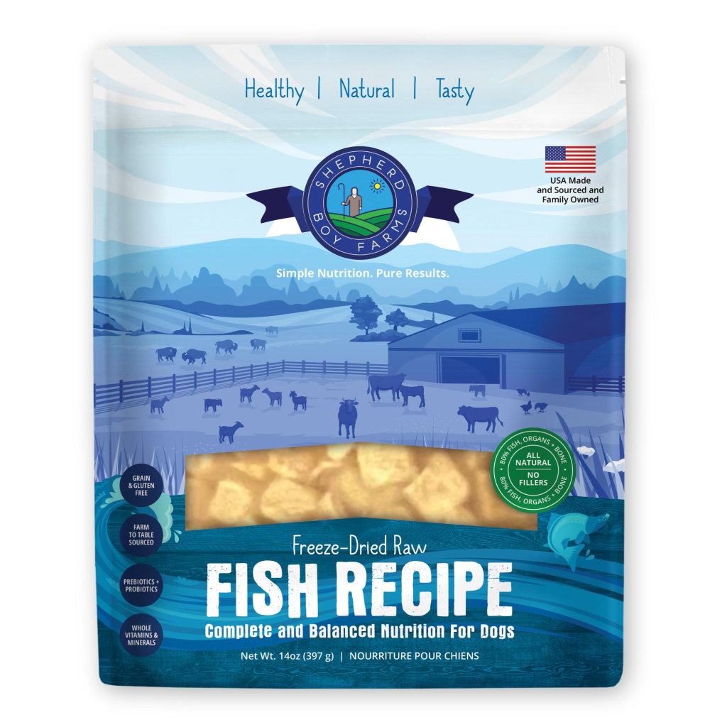 Shepherd Boy Farms Fish Medley Freeze-Dried Dog Food, 14-oz